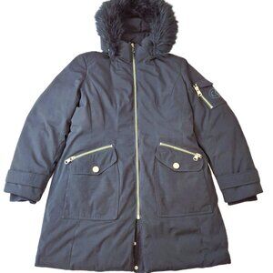 Calvin Klein Performance Down Winter Parka Coat Sz XL Puffer Fitted Long Hooded